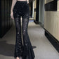 Women's High Waist Mesh See-through Casual Pants