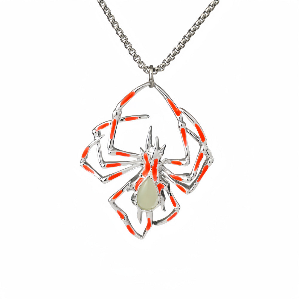 Halloween Glow in the Dark Spider Necklace for Men & Women