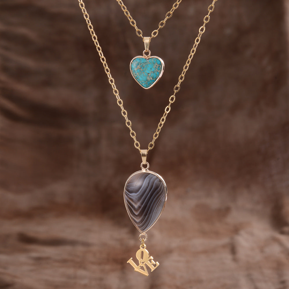 Moonstone Double Chain Necklace Valentine's Day