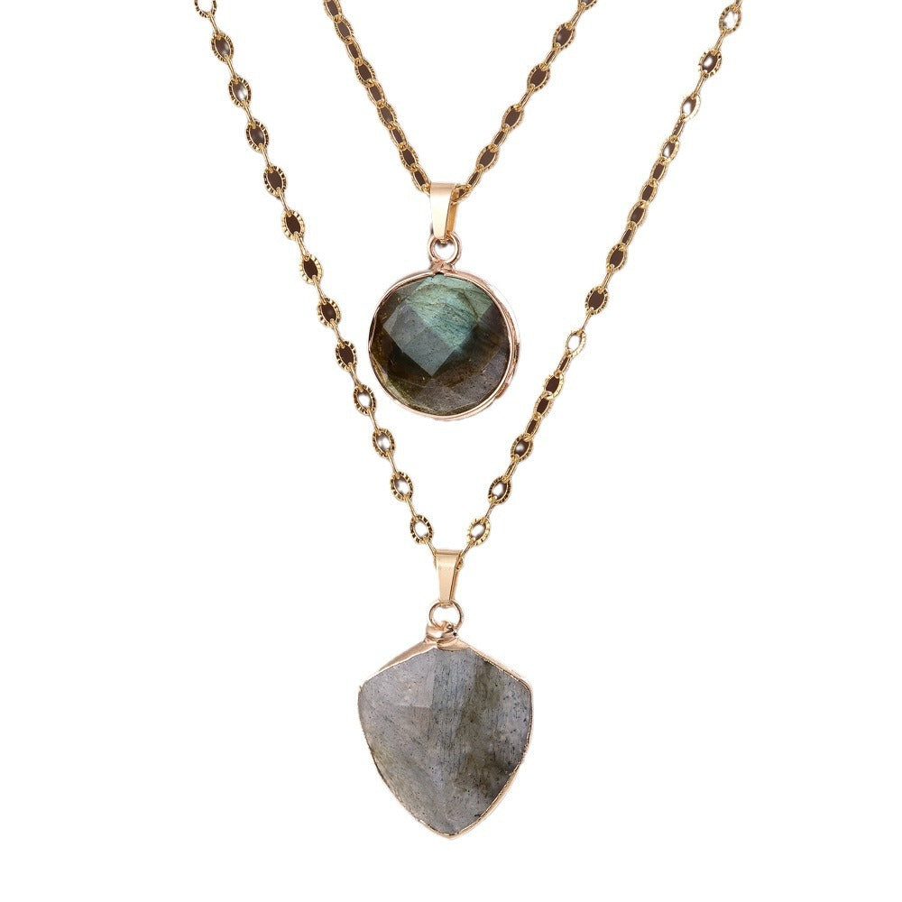 Moonstone Double Chain Necklace Valentine's Day