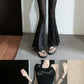 Women's High Waist Mesh See-through Casual Pants