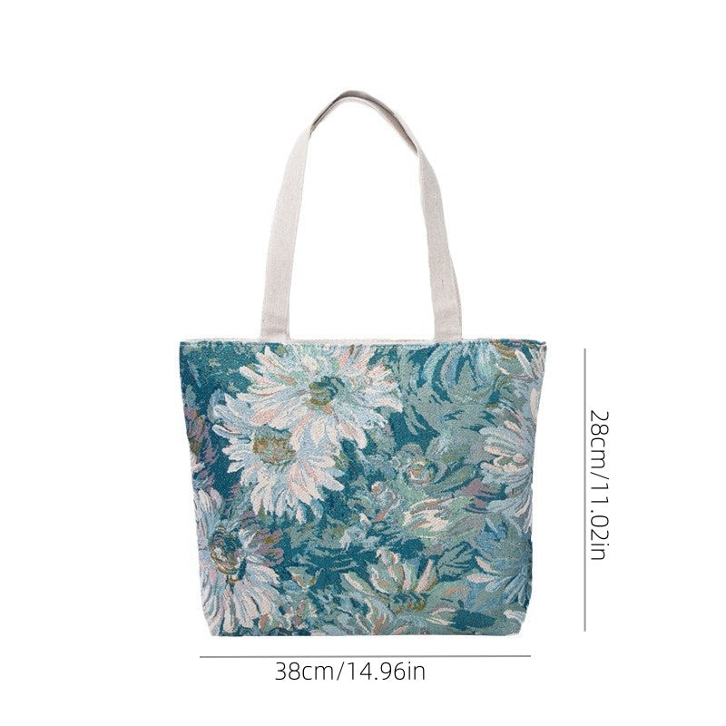 Large Capacity Embroidered Vintage Tote Bag